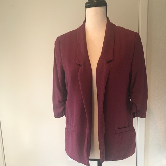 LC Lauren Conrad Jackets & Blazers - LC Lauren Conrad Boyfriend Blazer Silky Red Crepe